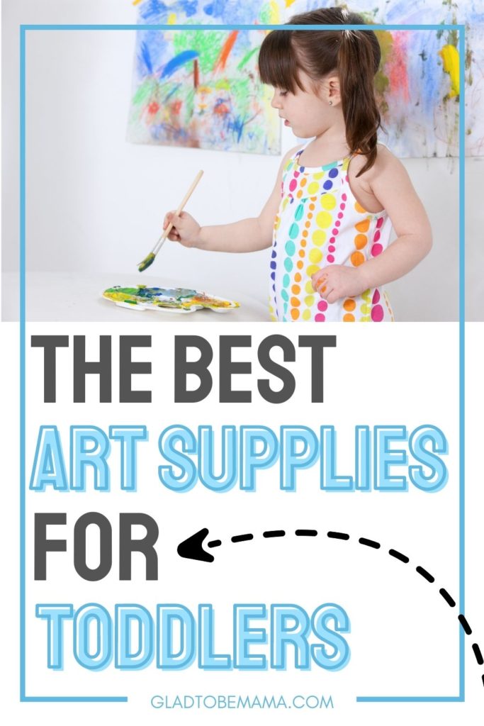 Art supplies for toddlers pin image