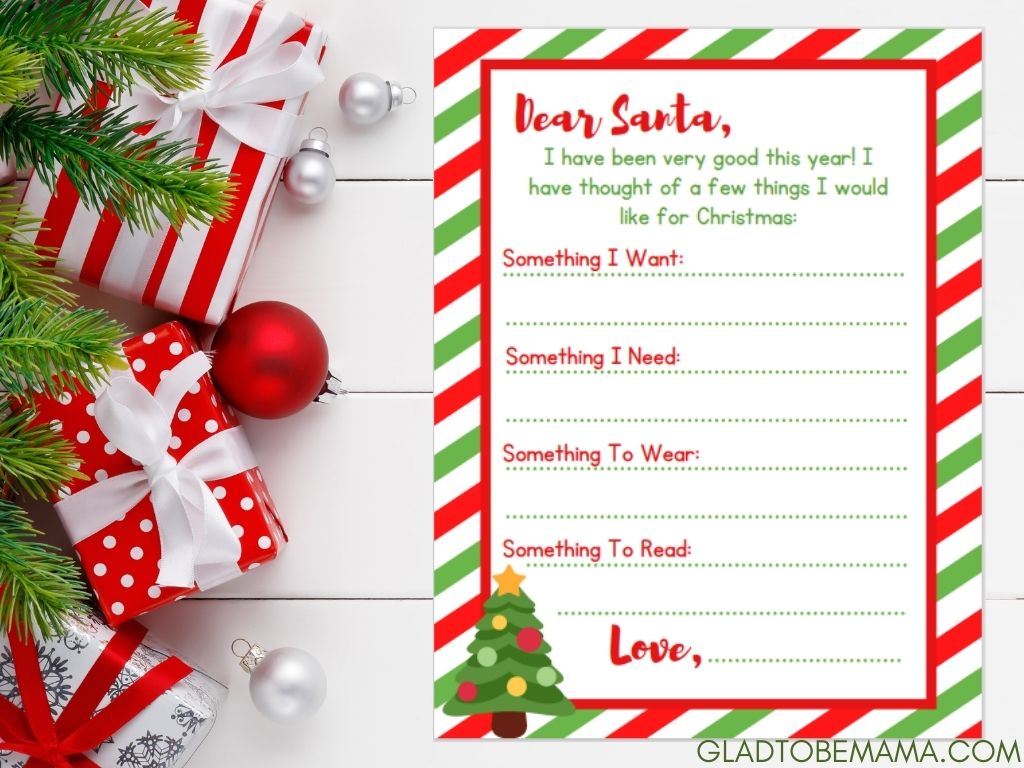 Wish List Letter To Santa Template