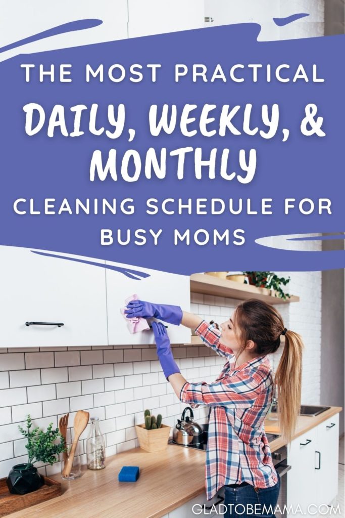 Daily Weekly Monthly Cleaning Schedule Pin Image