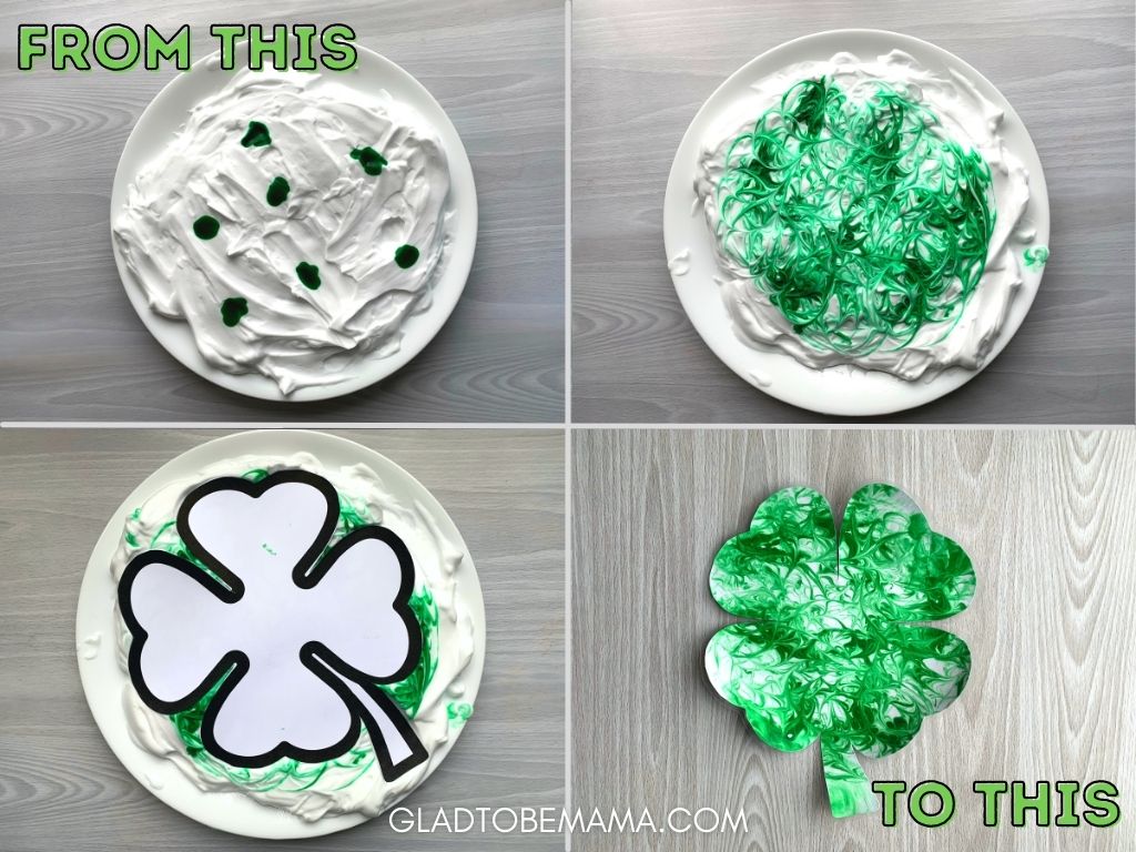 Shaving Cream Shamrock - St. Patrick's Day Activities For Toddlers