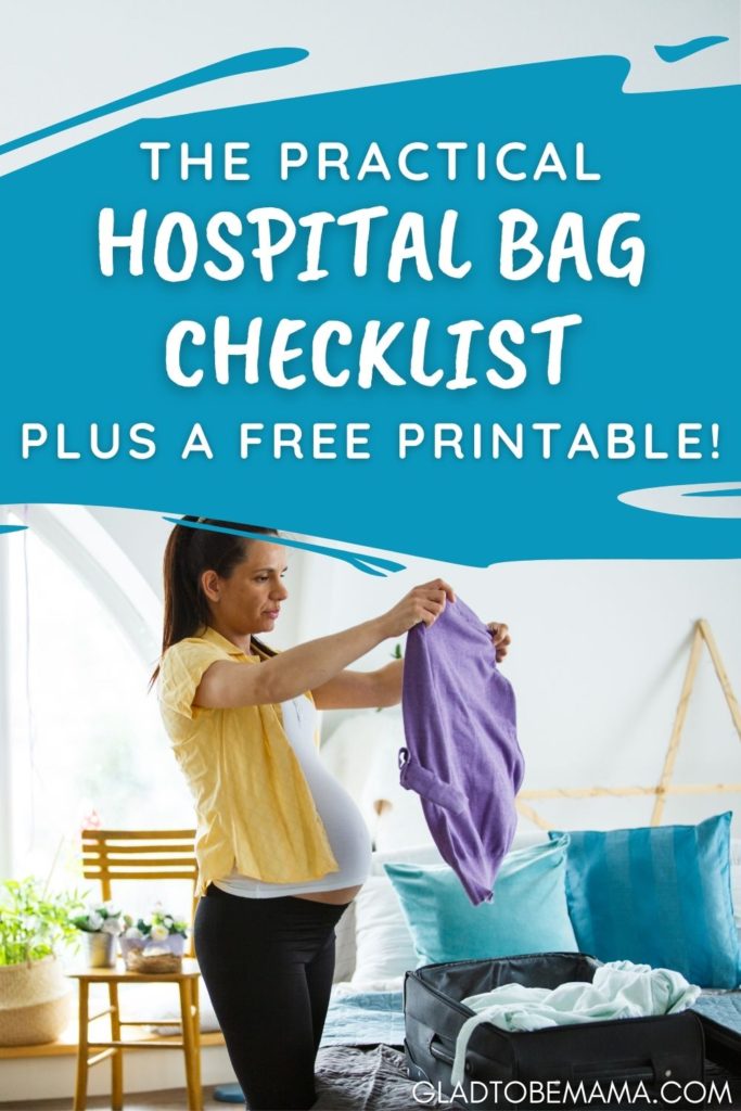 Hospital Bag Checklist For Mom Dad and Baby Pin Image