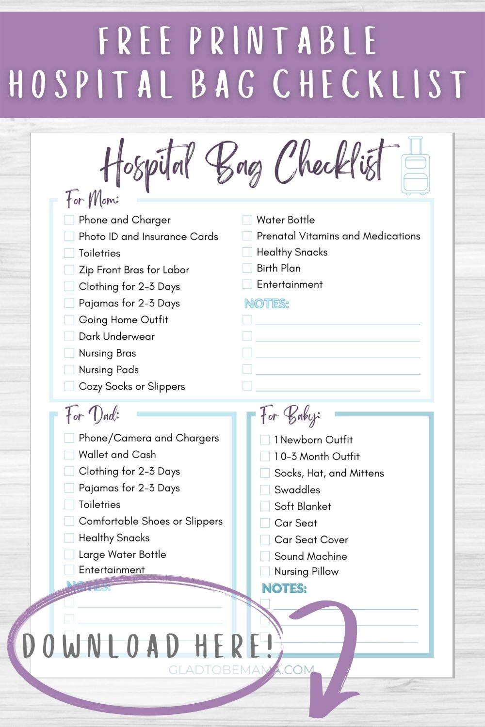 Ultimate Hospital Bag Checklist For Mom, Dad, and Baby | Glad To Be Mama