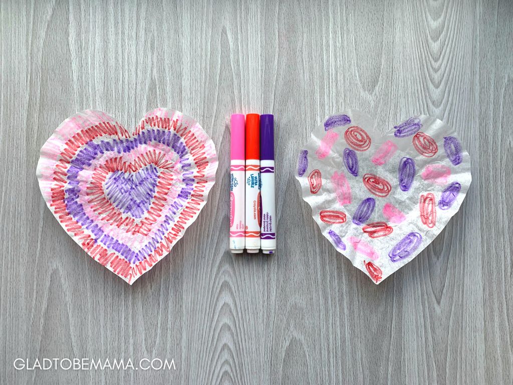 Coffee Filter Hearts - Valentine's Day Activities for Toddlers